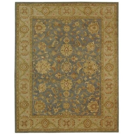 Safavieh 8 x 8 ft. Round Traditional Antiquity- Blue and Beige Hand Tufted Rug AT312A-8R